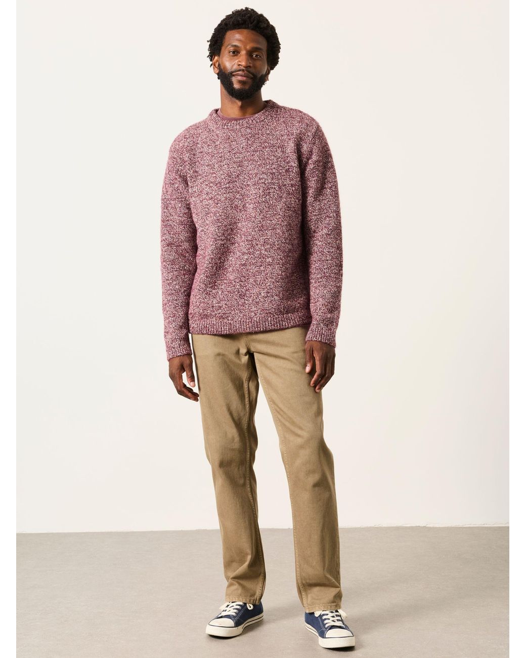 FatFace Red Milport Knitted Crew Neck Jumper for men