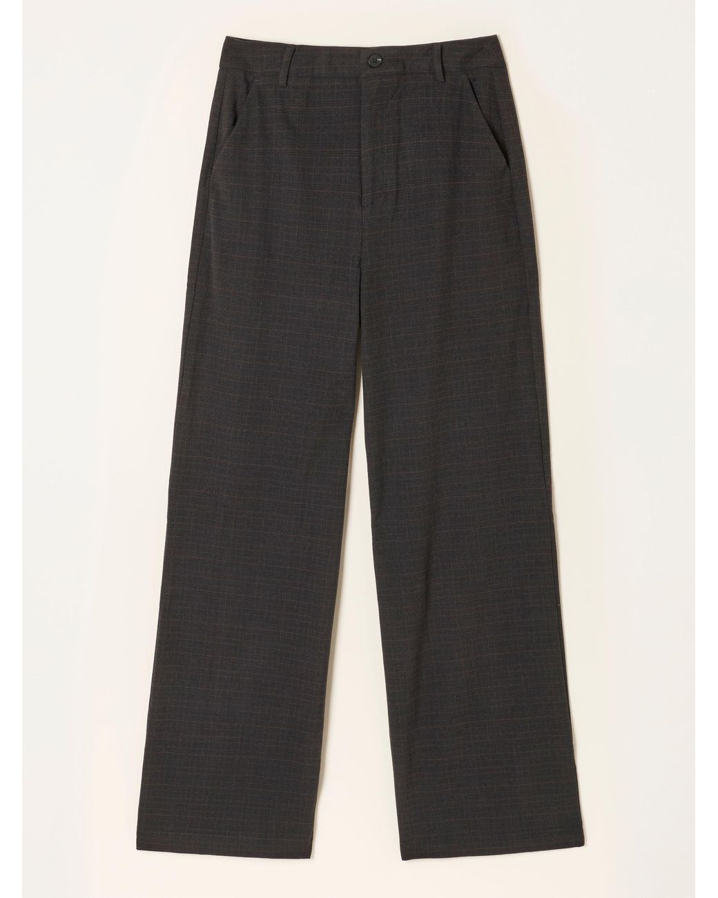 FatFace Black Presley Petite Kilt Check Trousers