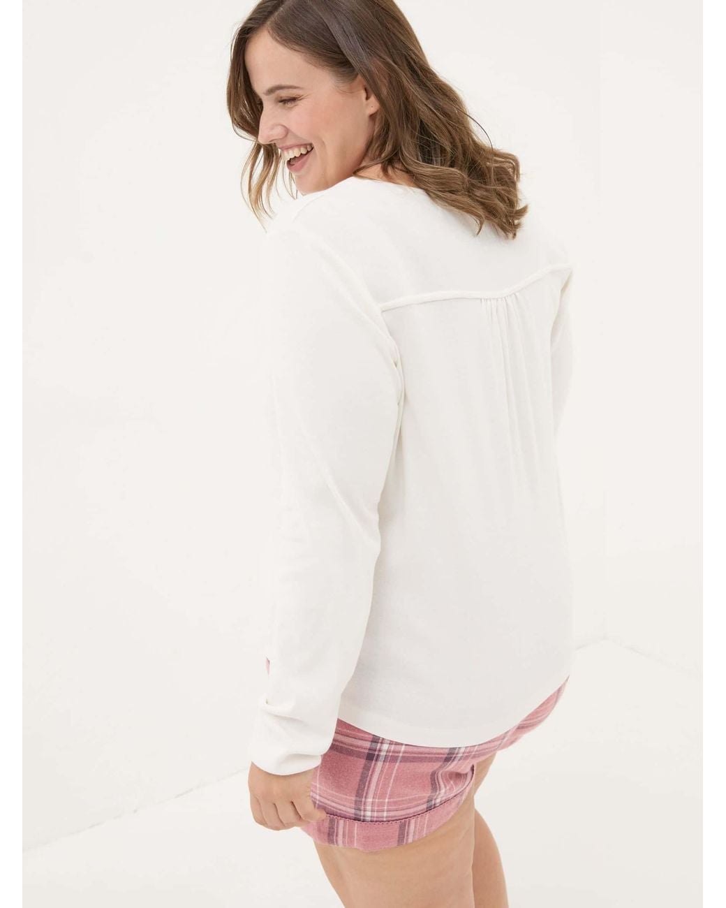 FatFace Red Lila Henley Pyjama Top
