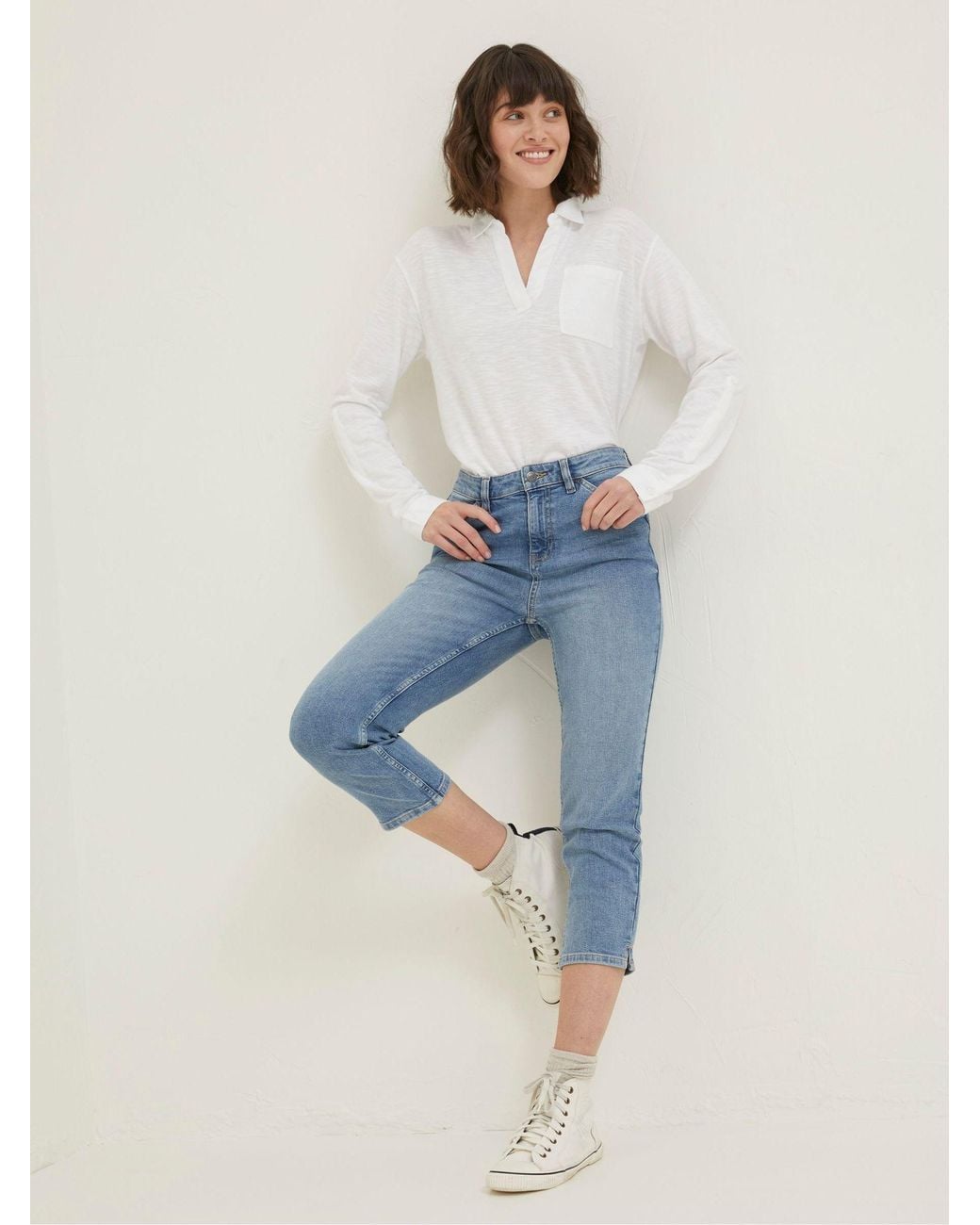 FatFace Blue Sway Capri Jeans