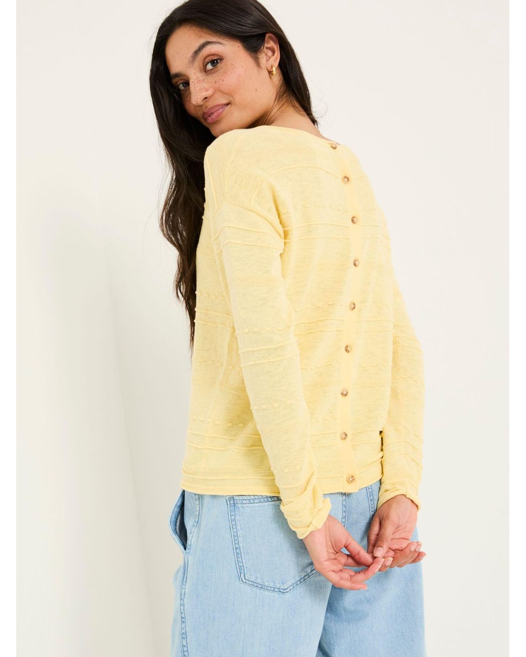 FatFace Yellow Isabelle Knitted Jumper
