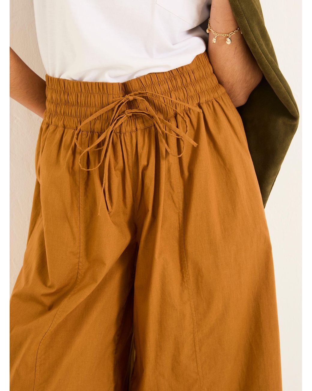 FatFace Natural Aubrey Wide Leg Crop Trouser