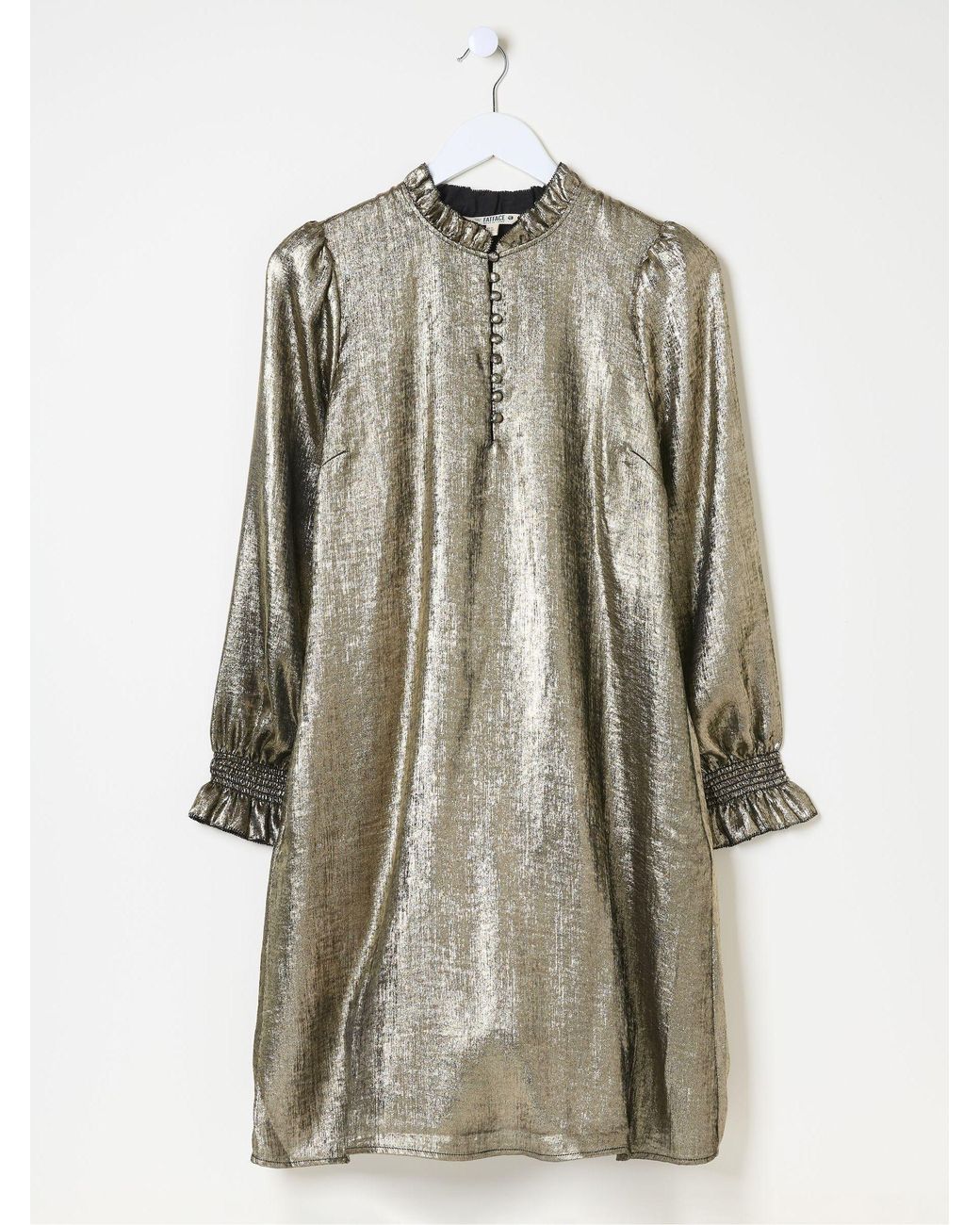 FatFace Natural Silas Metallic Dress