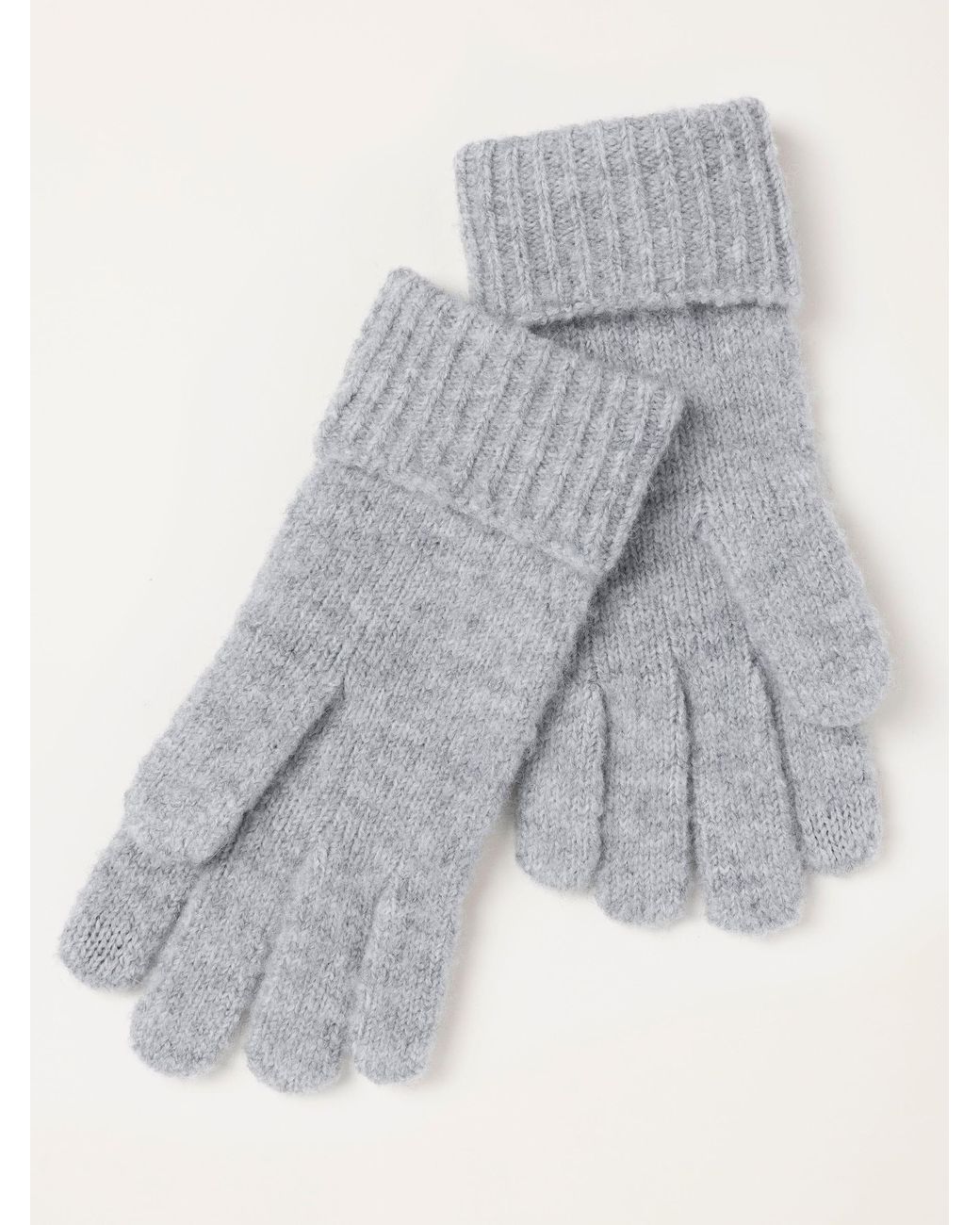 FatFace Gray Fatface Pointelle Knit Gloves