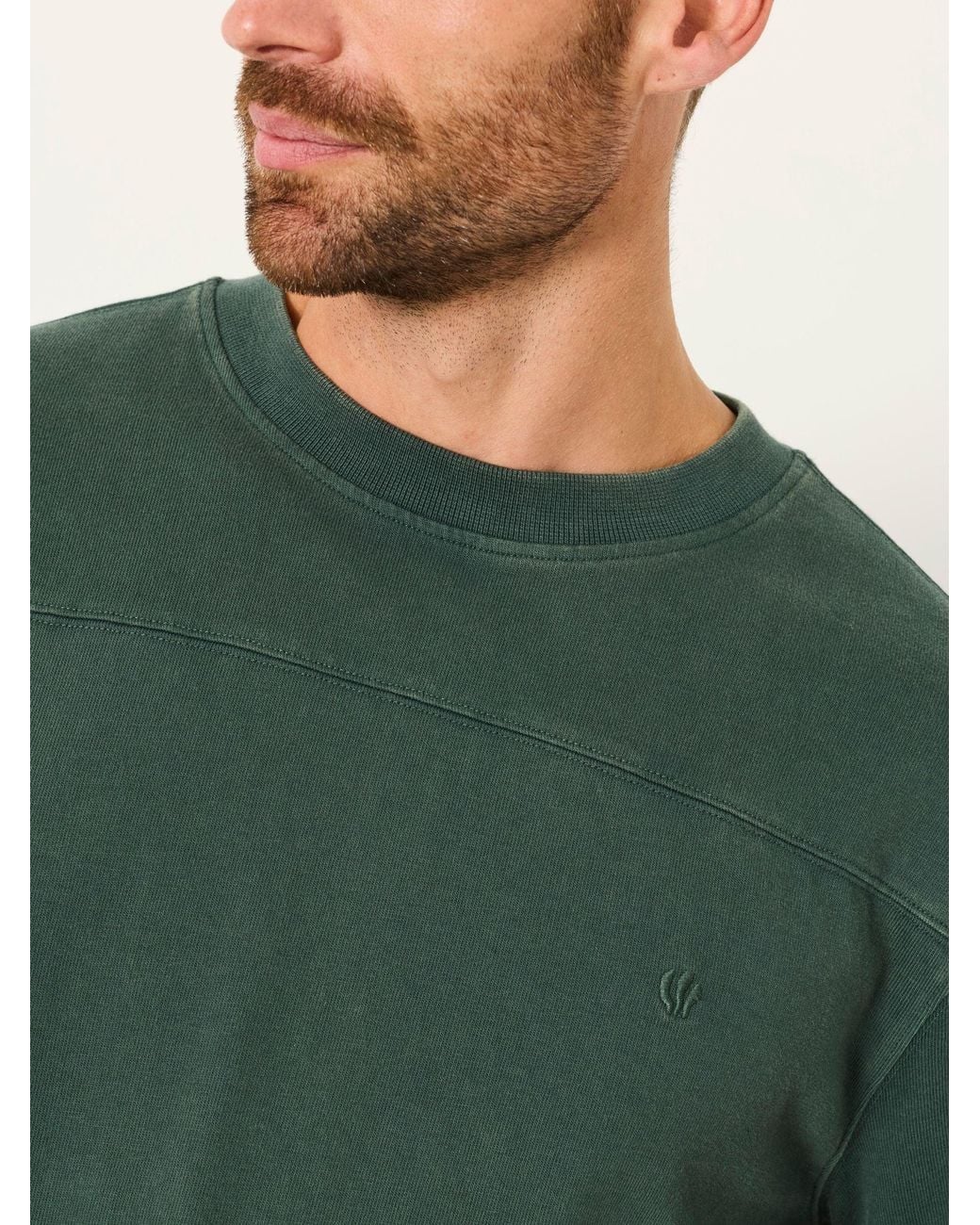 FatFace Green Fatface Dark Long Sleeve Alton T-Shirt for men