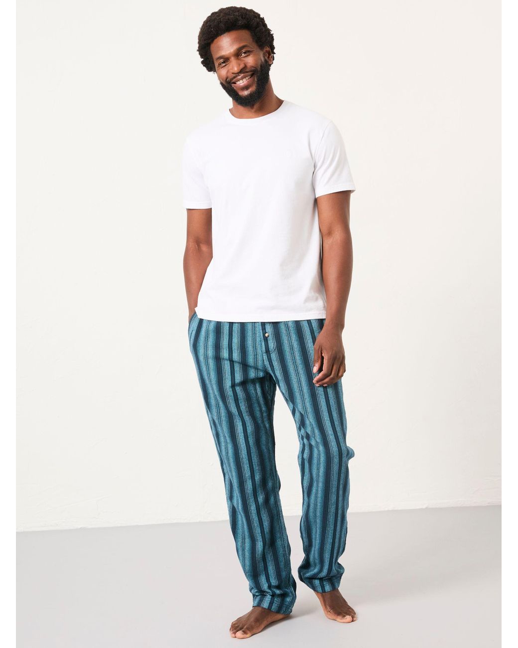FatFace Blue Skye Stripe Pyjama Bottoms for men