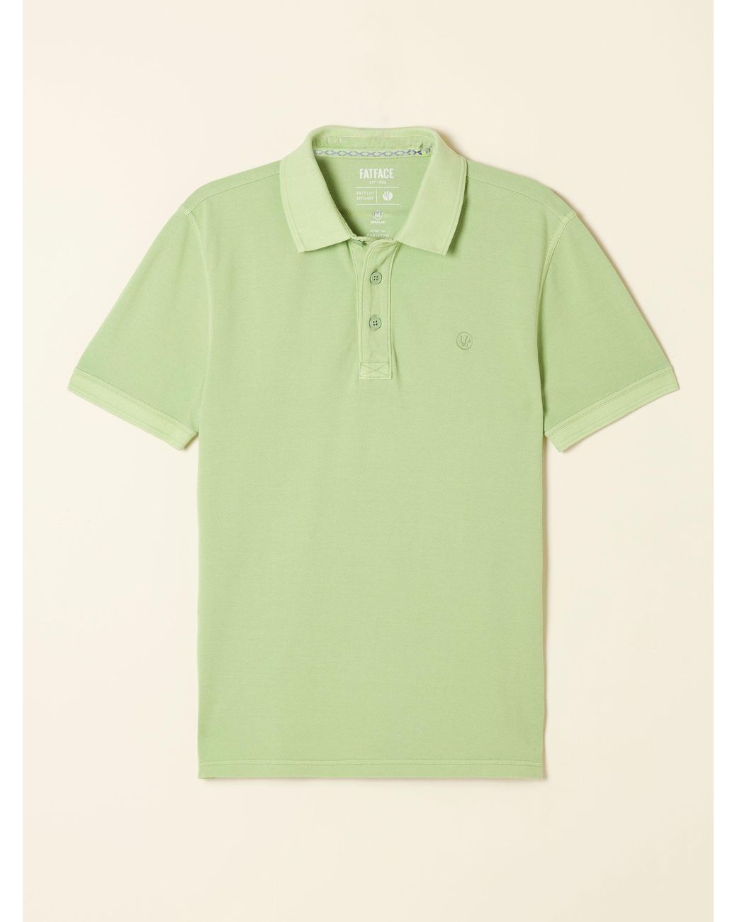 FatFace Green Short Sleeve Pique Polo Shirt for men