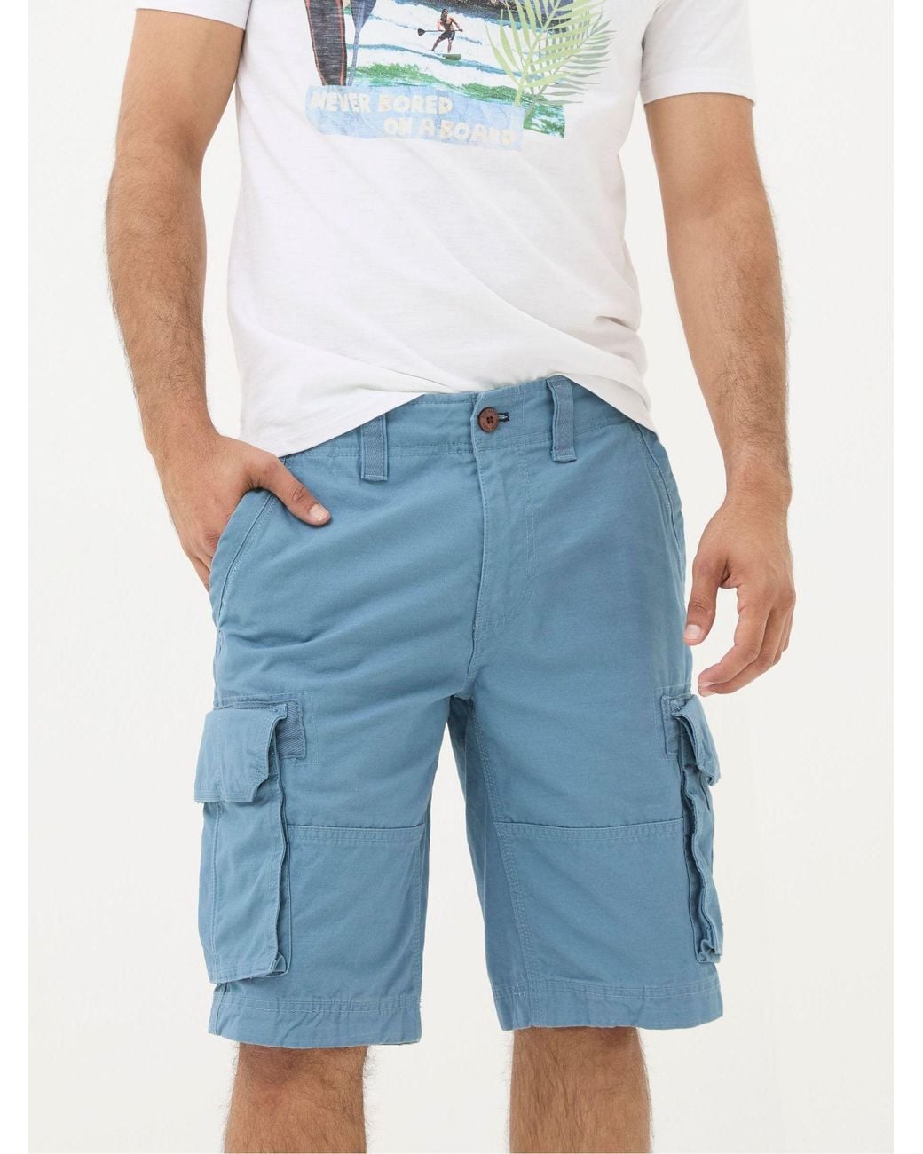 FatFace Blue Breakyard Cargo Shorts for men
