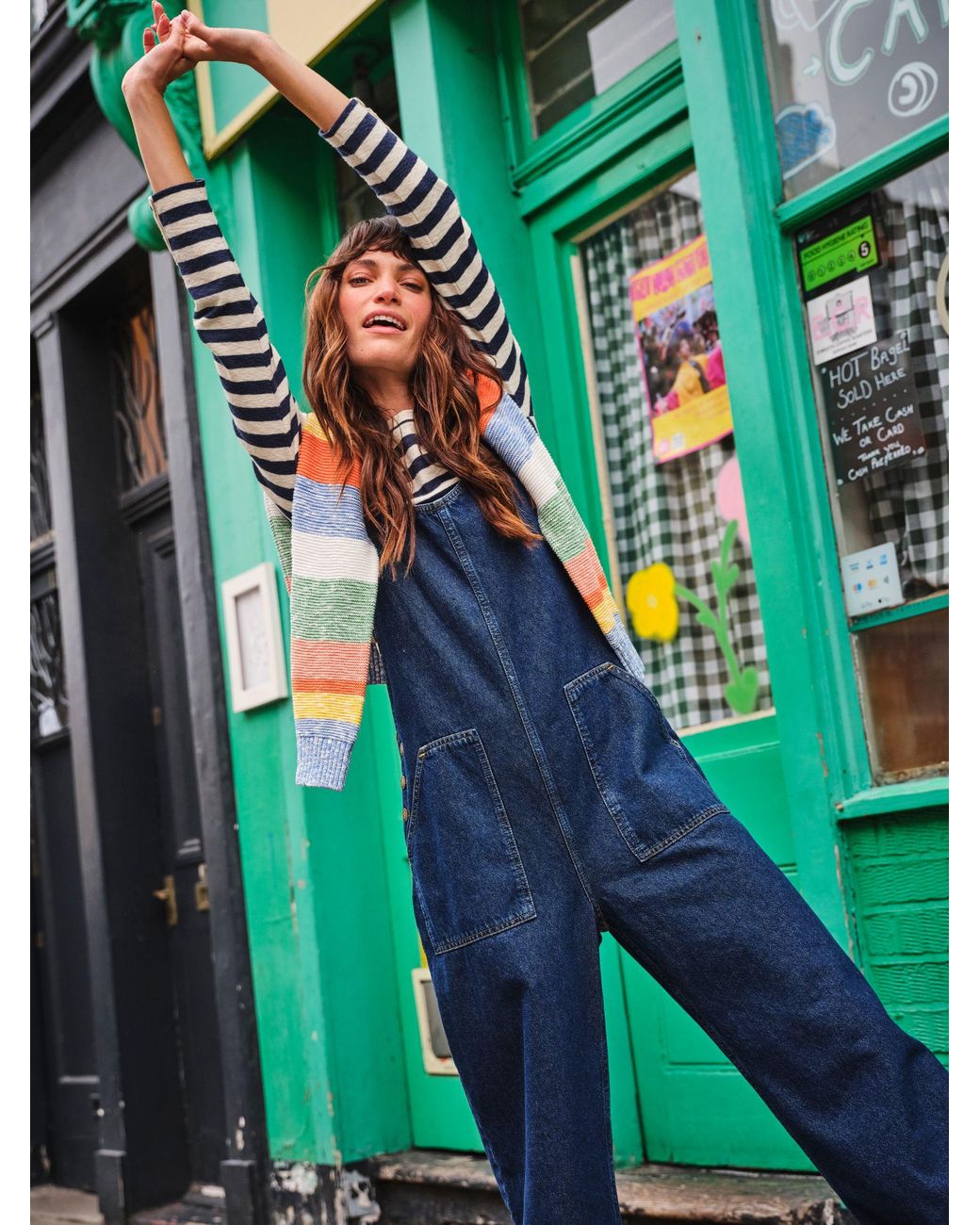 FatFace Gray Raffles Dungaree