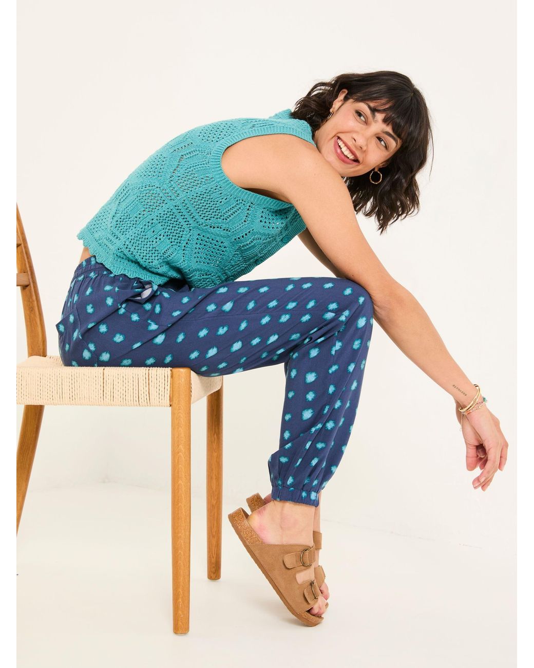 FatFace Blue Lyme Cuffed Joggers