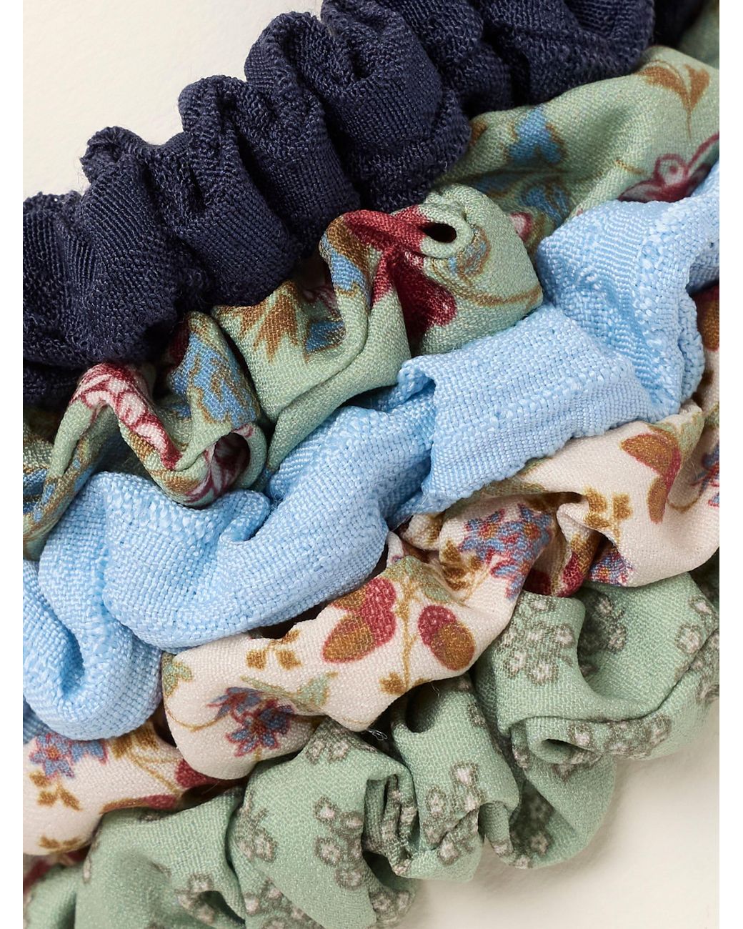 FatFace Blue Fatface 5 Pack Multi Floral Satin Scrunchies