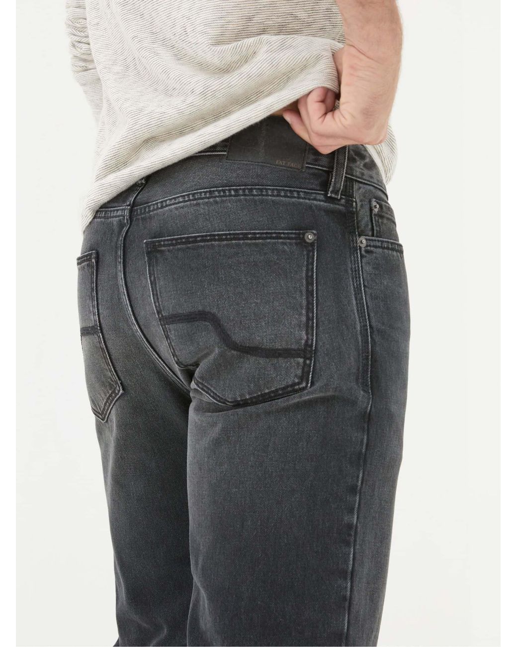 FatFace Black Straight Fit Jeans for men