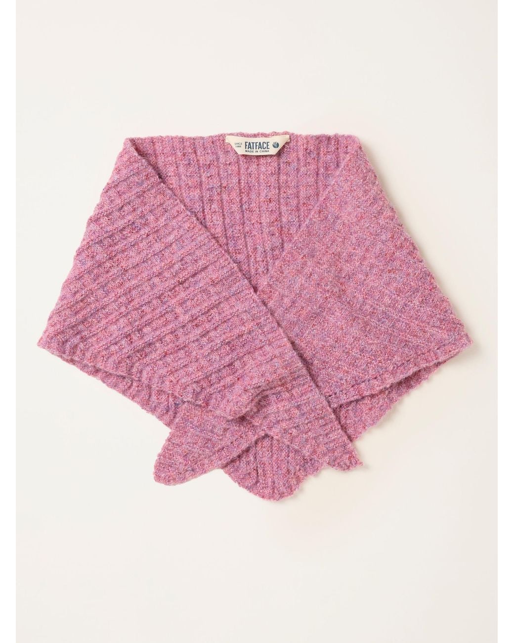 FatFace Pink Fatface Ribbed Triangle Scarf