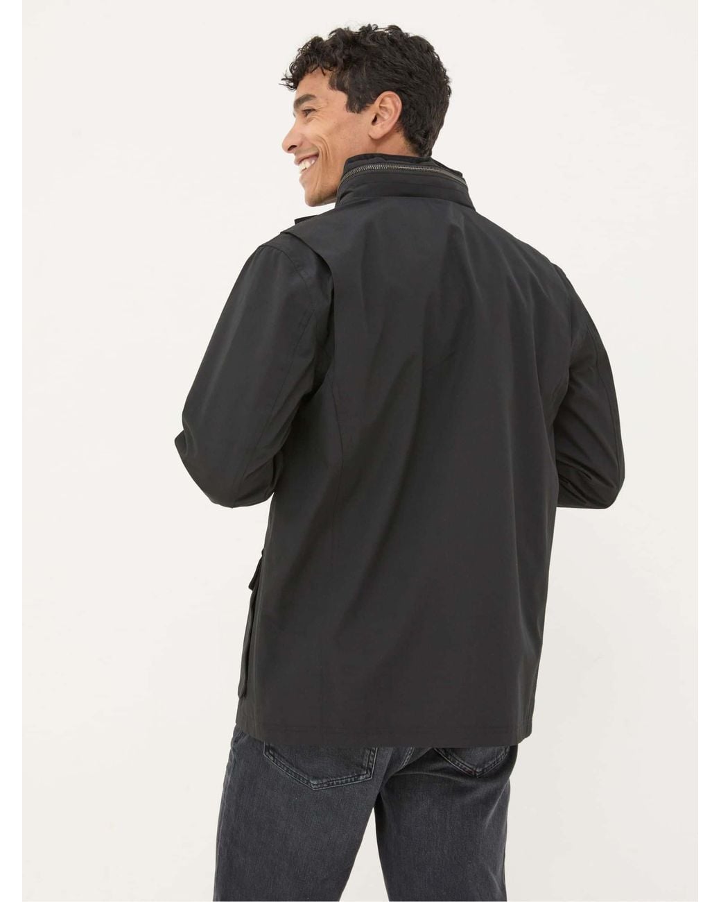 FatFace Black Truro Waterproof Jacket for men