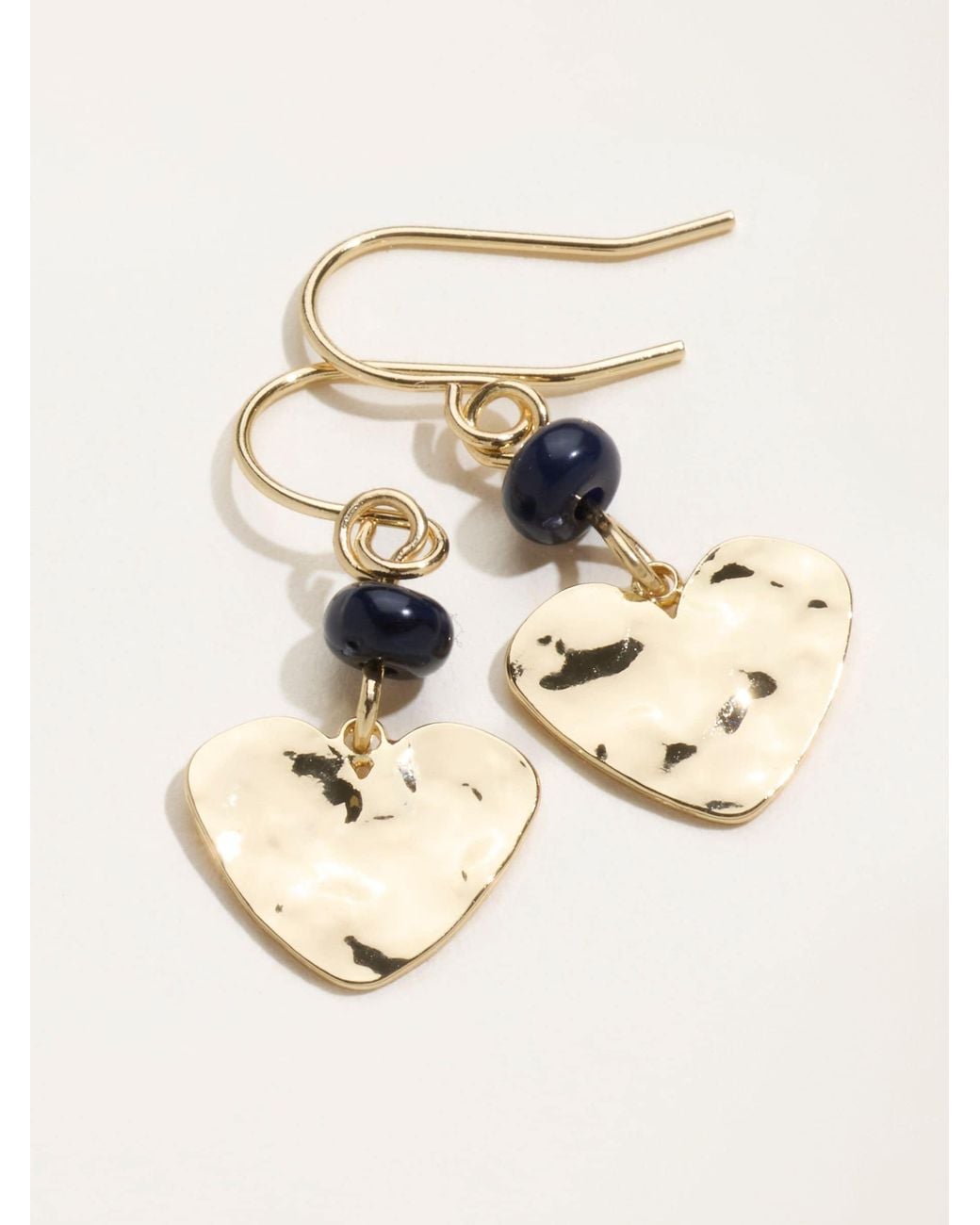 FatFace Natural Fatface Tone Hammered Heart Earrings