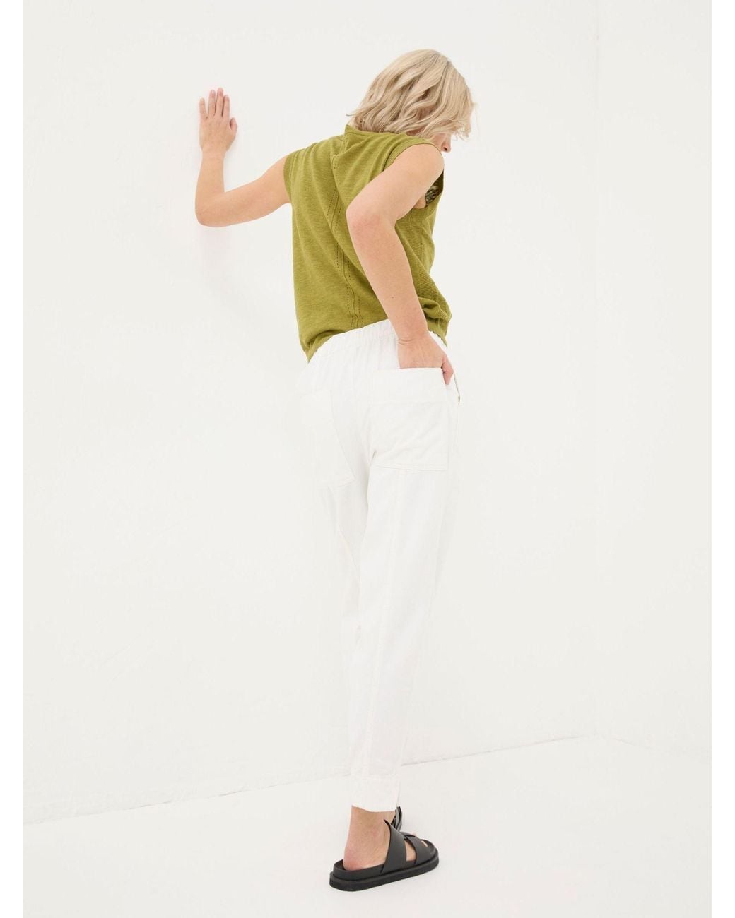 FatFace White Ashli Tapered Cargo Trousers