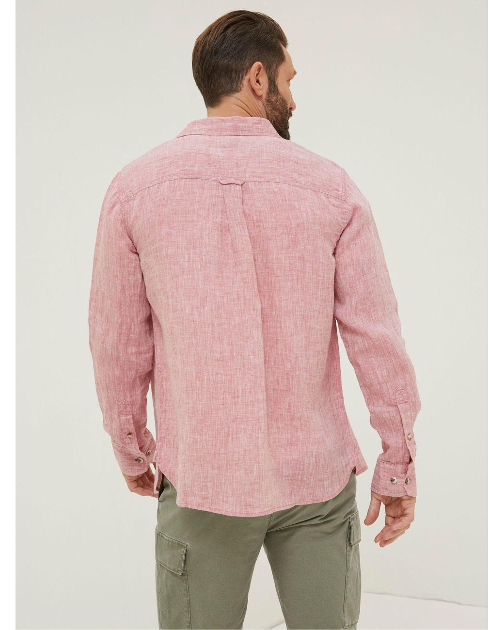FatFace Red Fatface Plain Linen Shirt for men