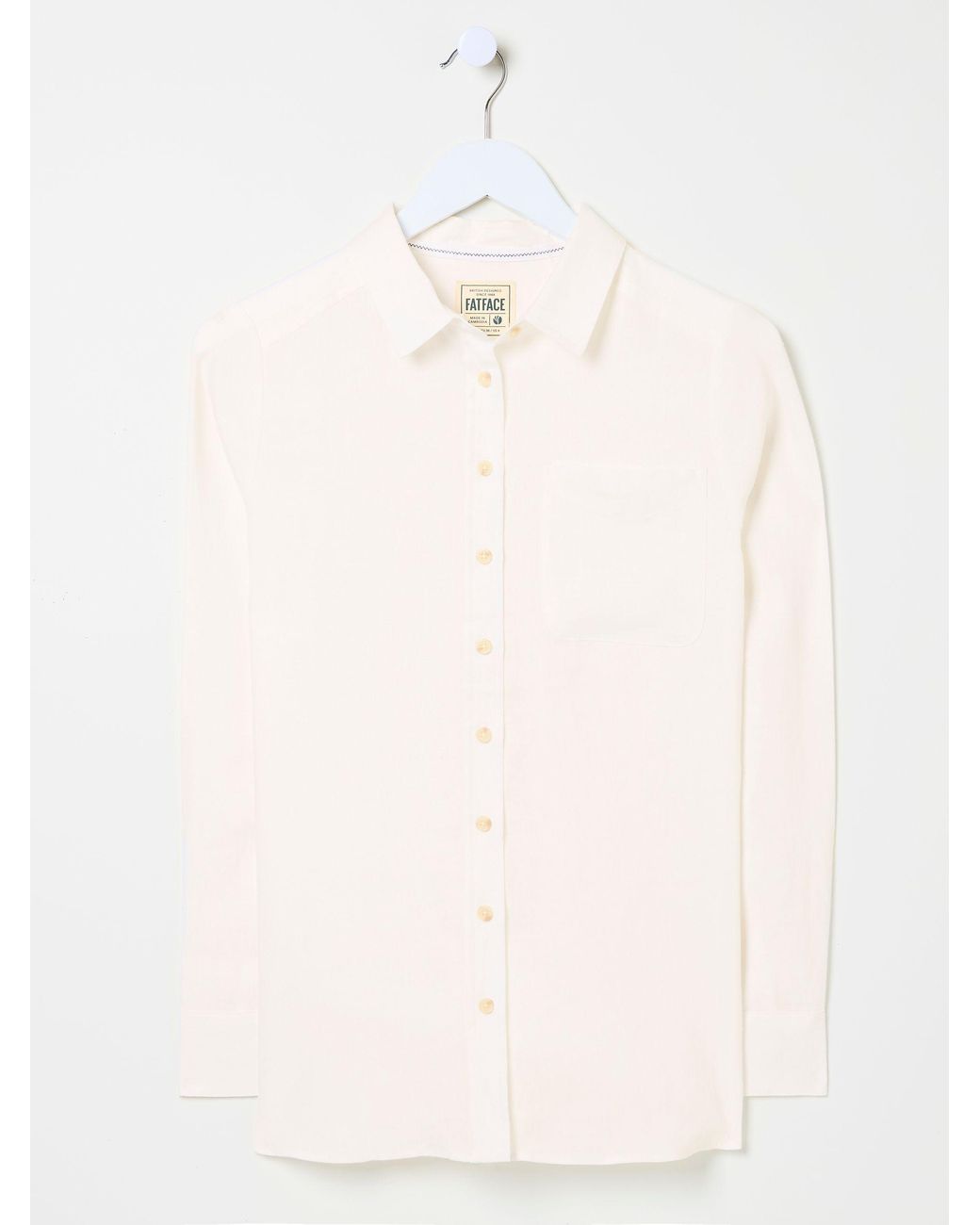 FatFace White Olivia Linen Shirt