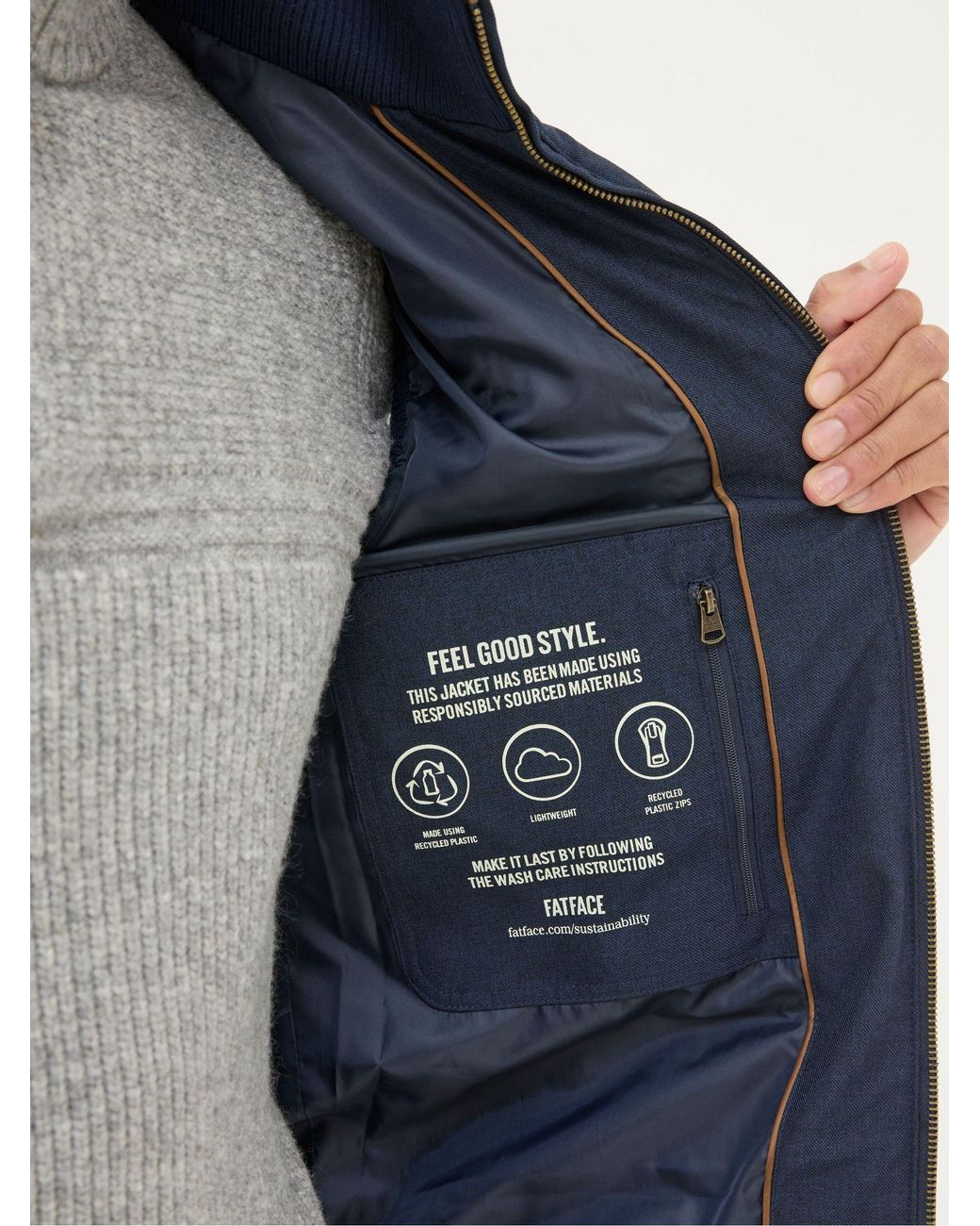 FatFace Blue Exmouth Quilted Gilet for men