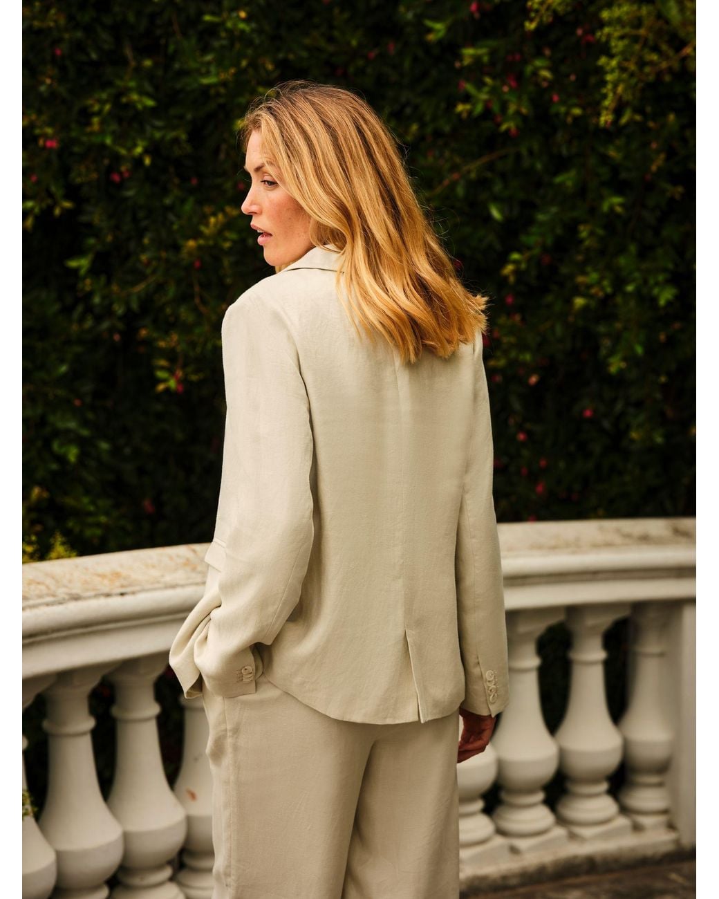 FatFace Natural Lyla Linen Blazer
