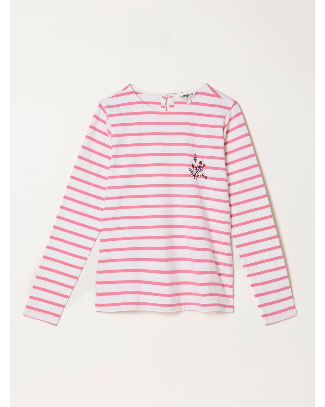FatFace Pink Nell Long Sleeve Round Neck Top