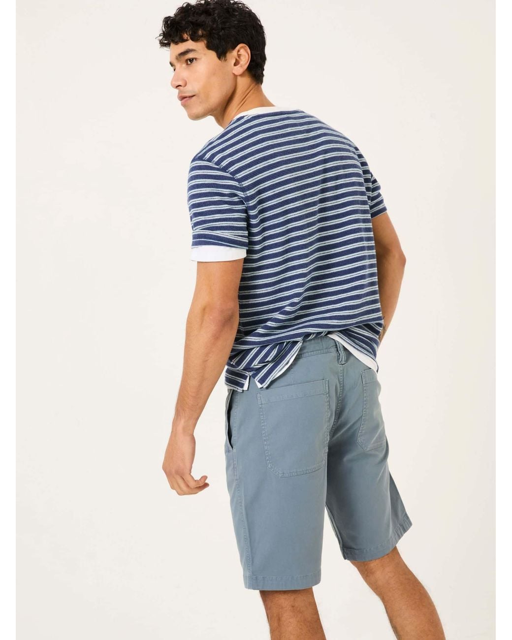 FatFace Blue Stow Garment Dye Shorts for men