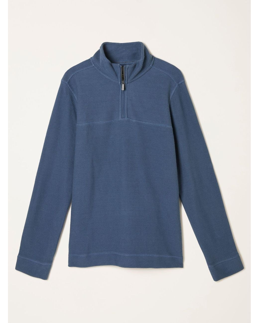 FatFace Blue Trescowe Quarter Neck Sweat for men