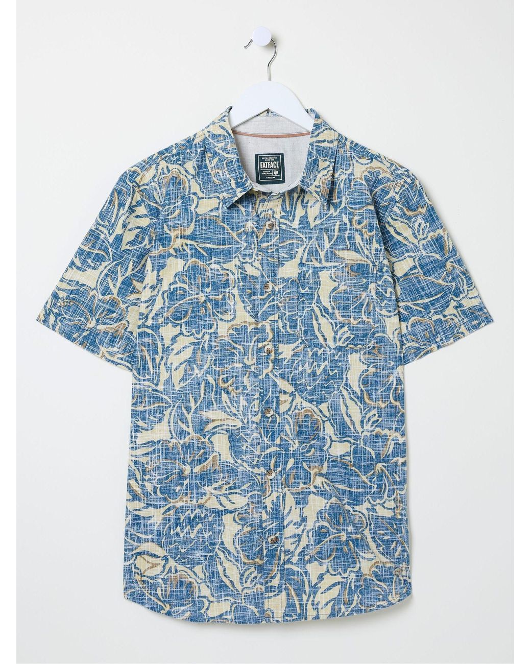 FatFace Blue Vintage Tropical Print Shirt for men