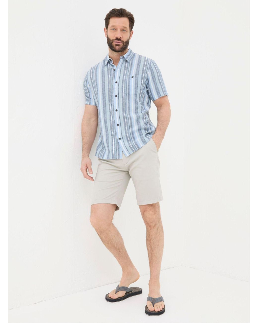 FatFace Blue Fatface Ventnor Variegated Stripe Shirt for men