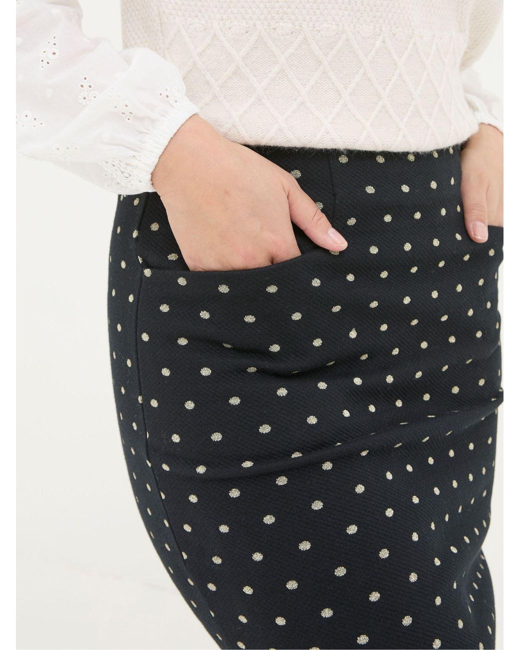 FatFace Natural Jennie Metallic Spot Skirt