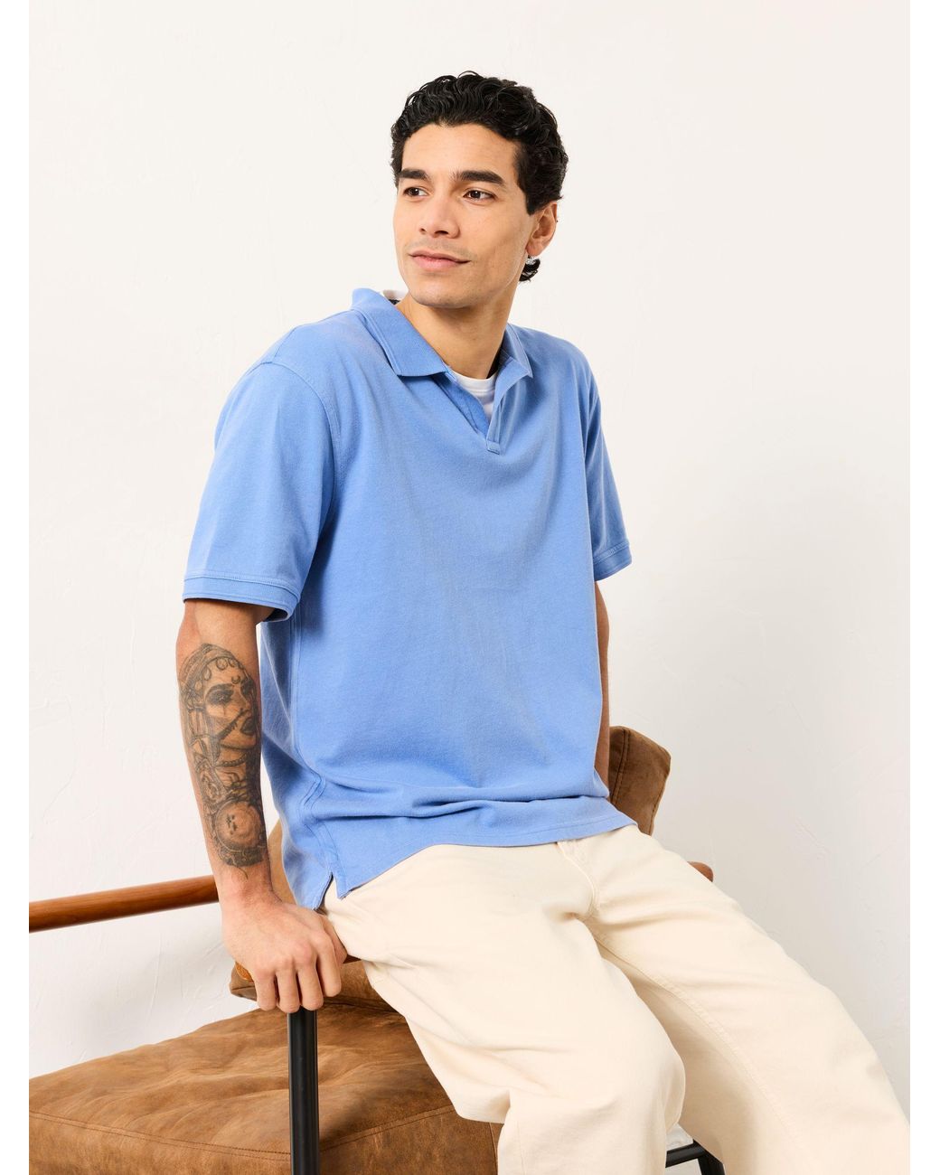 FatFace Blue Fatface Ashton Relaxed Fit Notch Polo for men