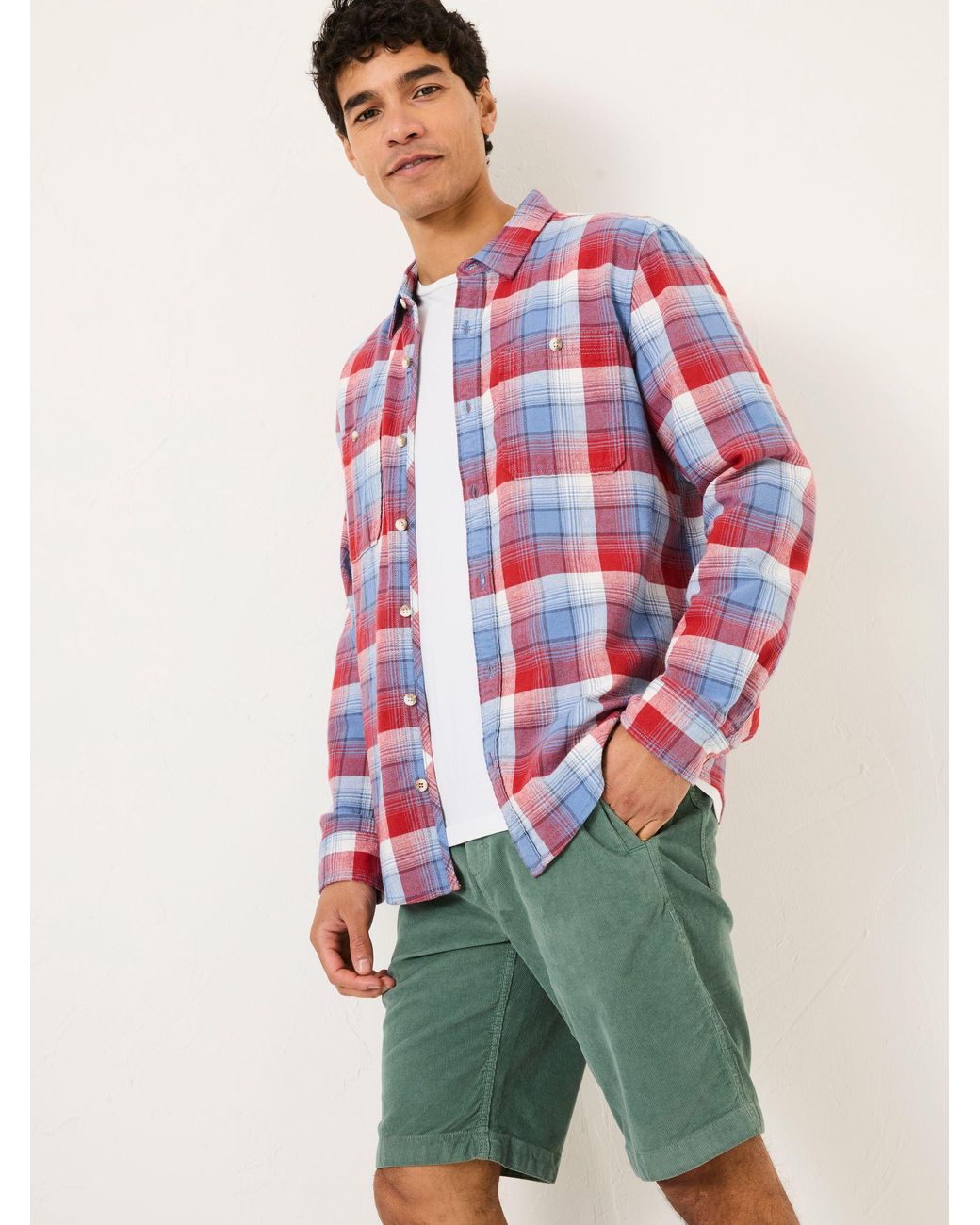 FatFace Red Fatface Upney Long Sleeve Check Shirt for men
