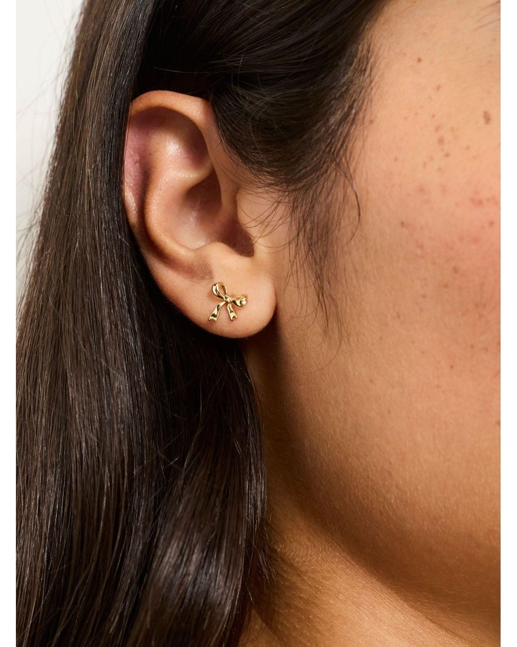 FatFace Brown Bow Stud Earrings
