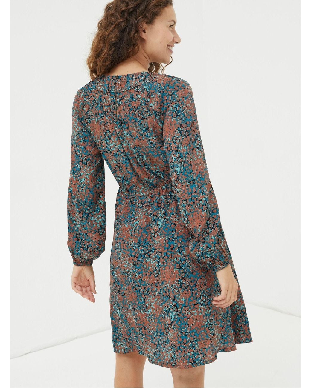 FatFace Gray Taylor Textured Spot Dress