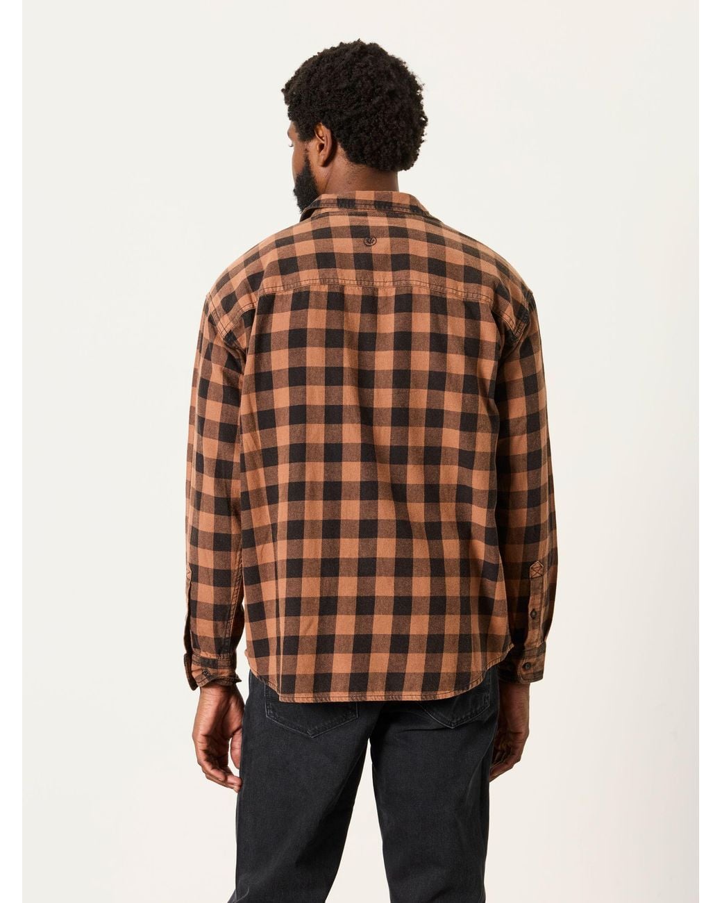 FatFace Black Fatface Thursby Rust Long Sleeve Relaxed Fit Check Shirt for men