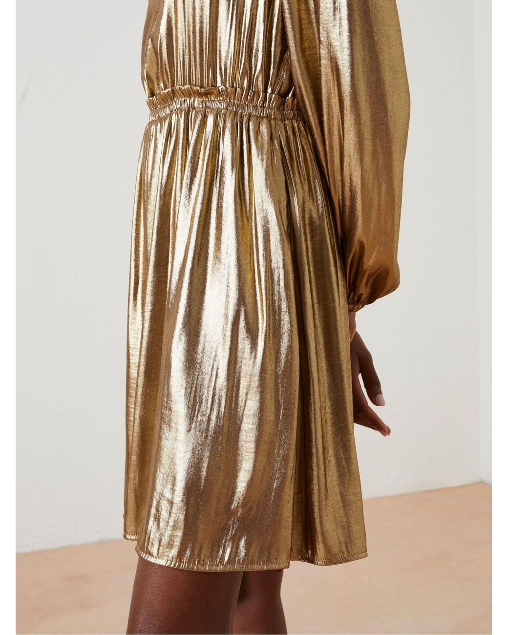 FatFace Natural Annabelle Metallic Dress