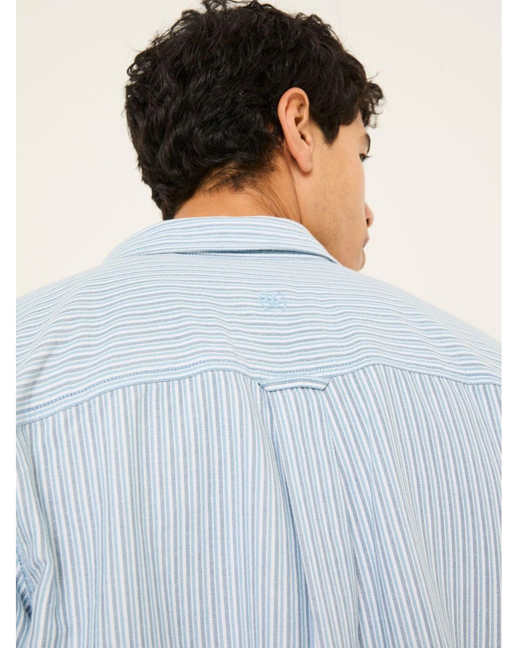 FatFace White Mill Long Sleeve Stripe Shirt for men