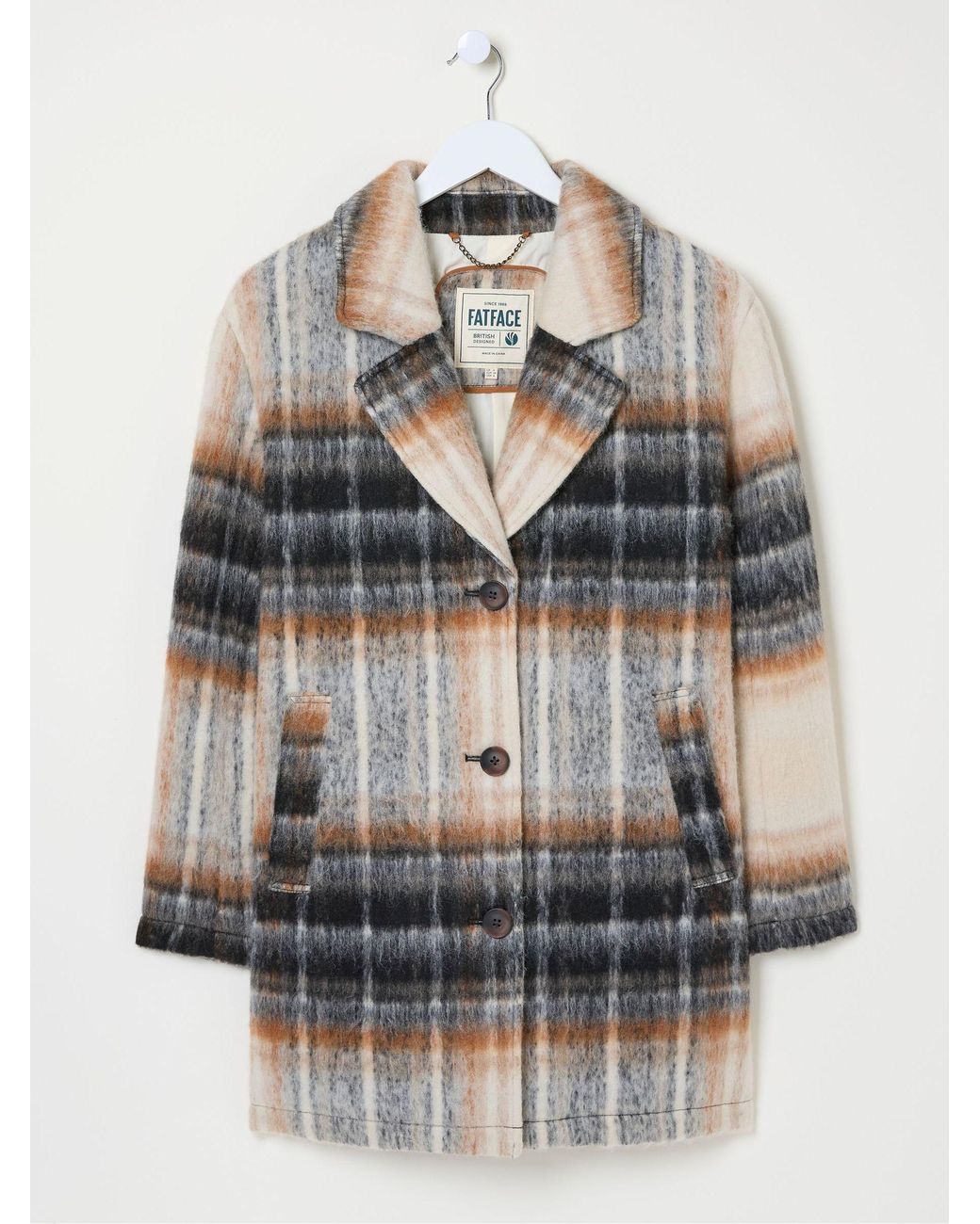 FatFace Natural Marin Wool Blend Coat