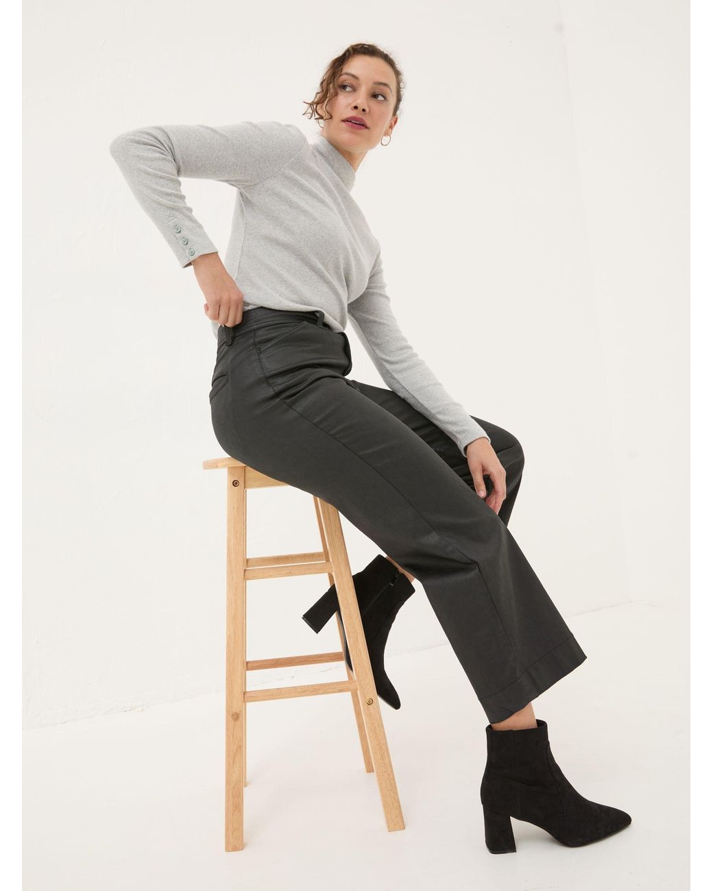 FatFace Gray Dark Skies Keswick Coated Trousers