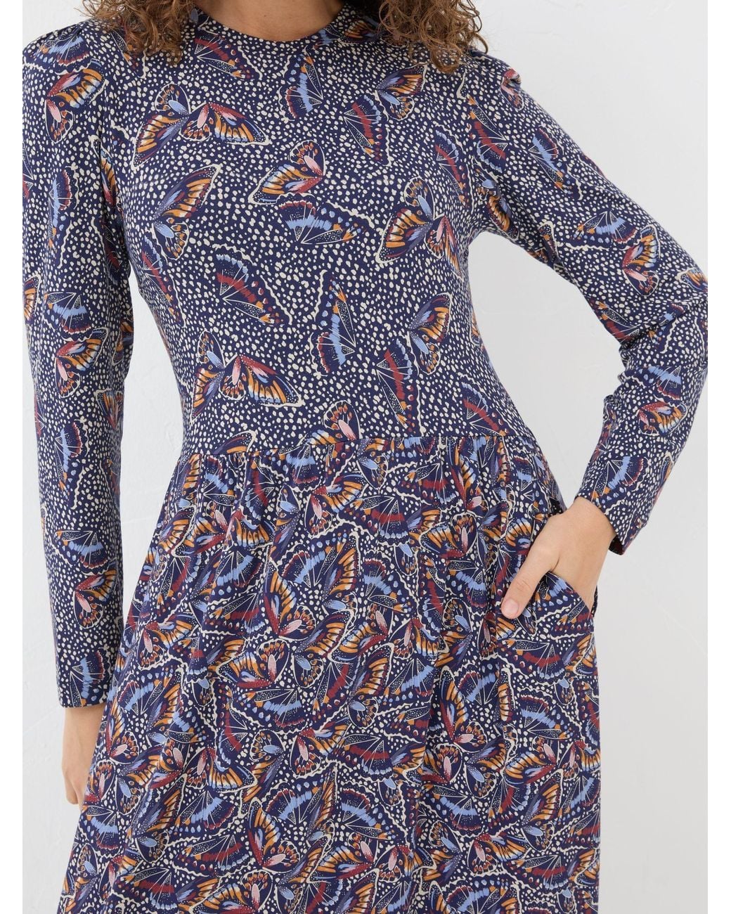 FatFace Gray Fia Batik Dress