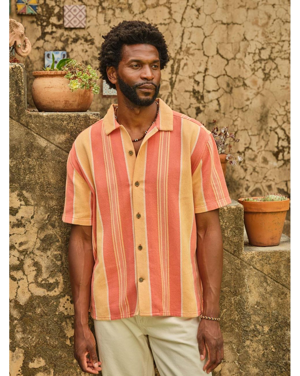 FatFace Multicolor Short Sleeve Relaxed Fit Pier Stripe Shirt for men
