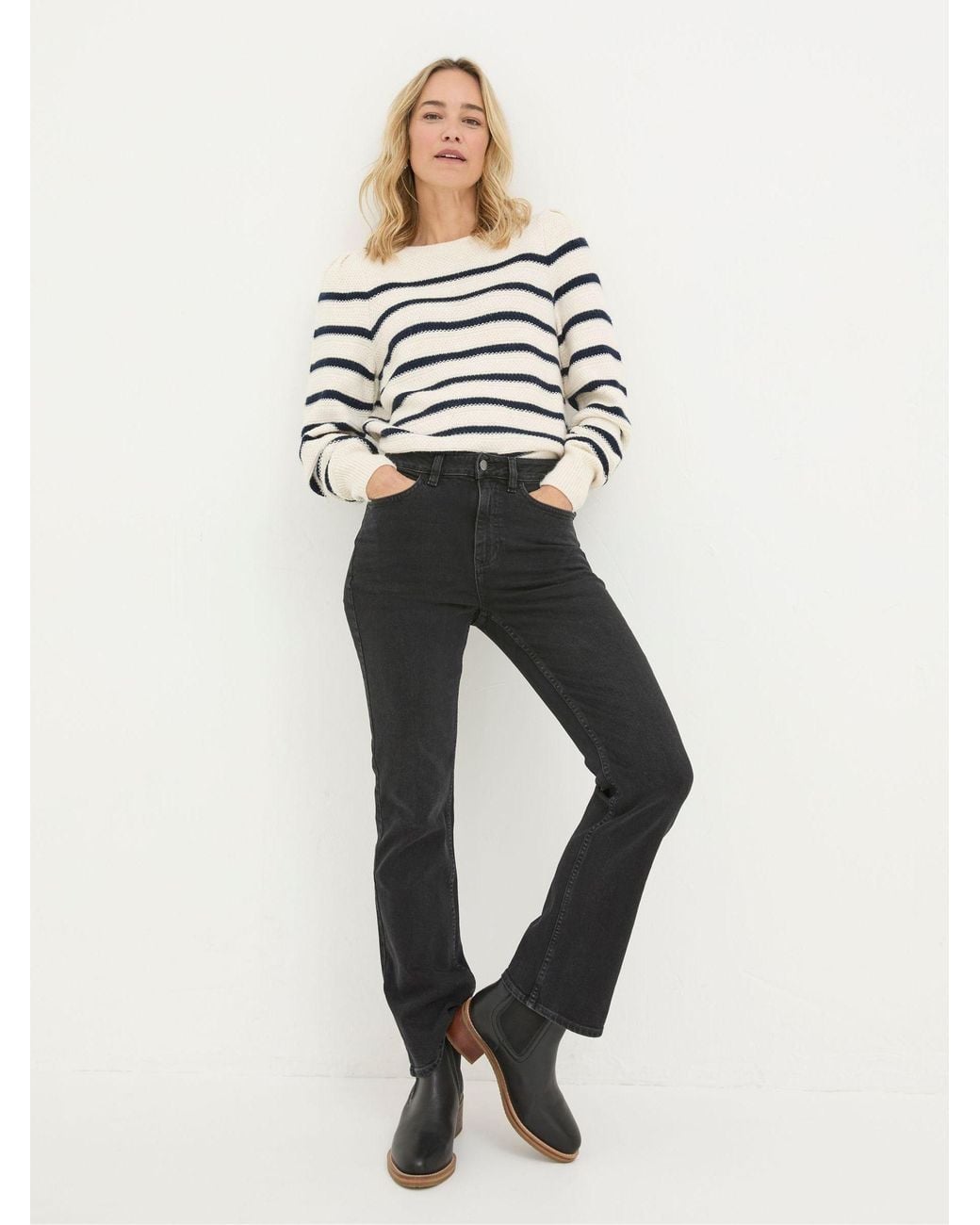 FatFace White Brooke Bootcut Jeans