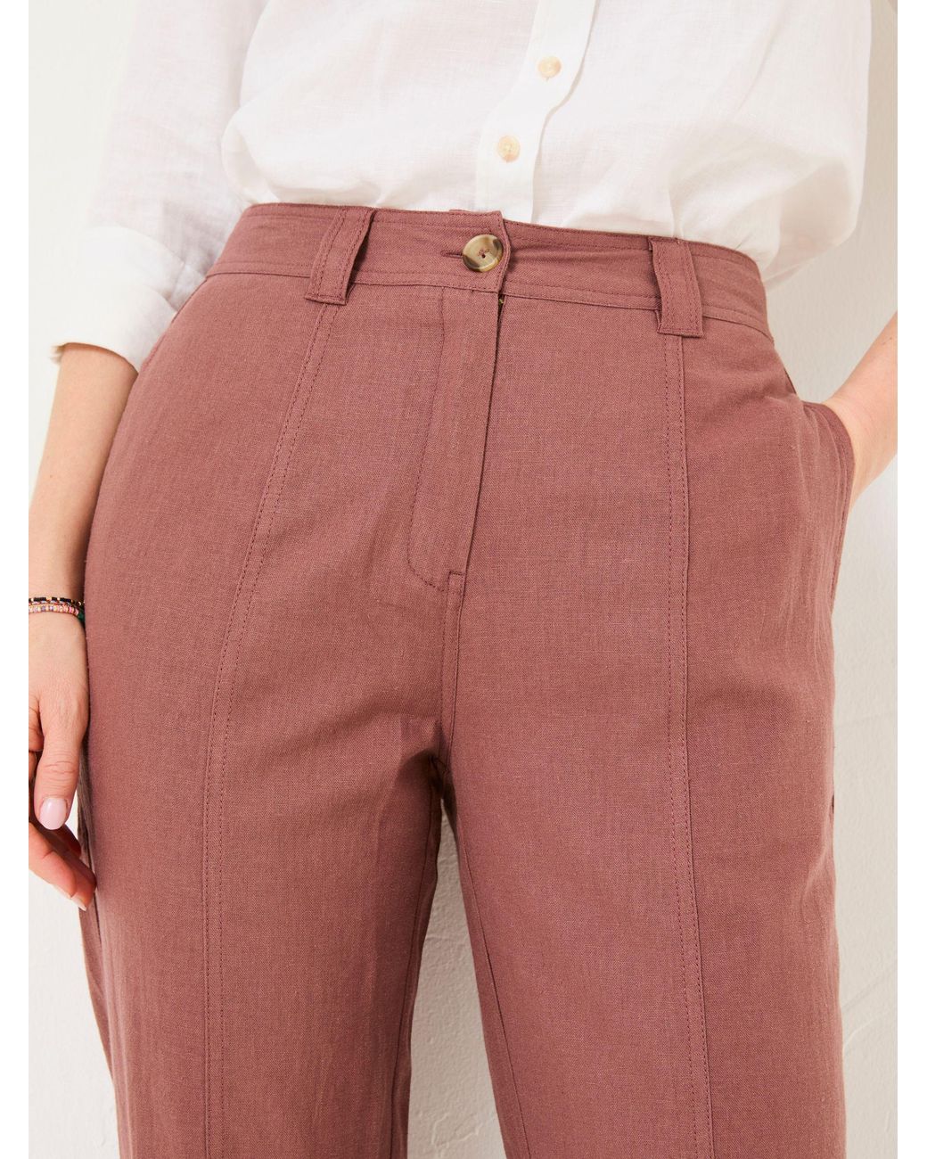FatFace Issy Tapered Linen Blend Trousers