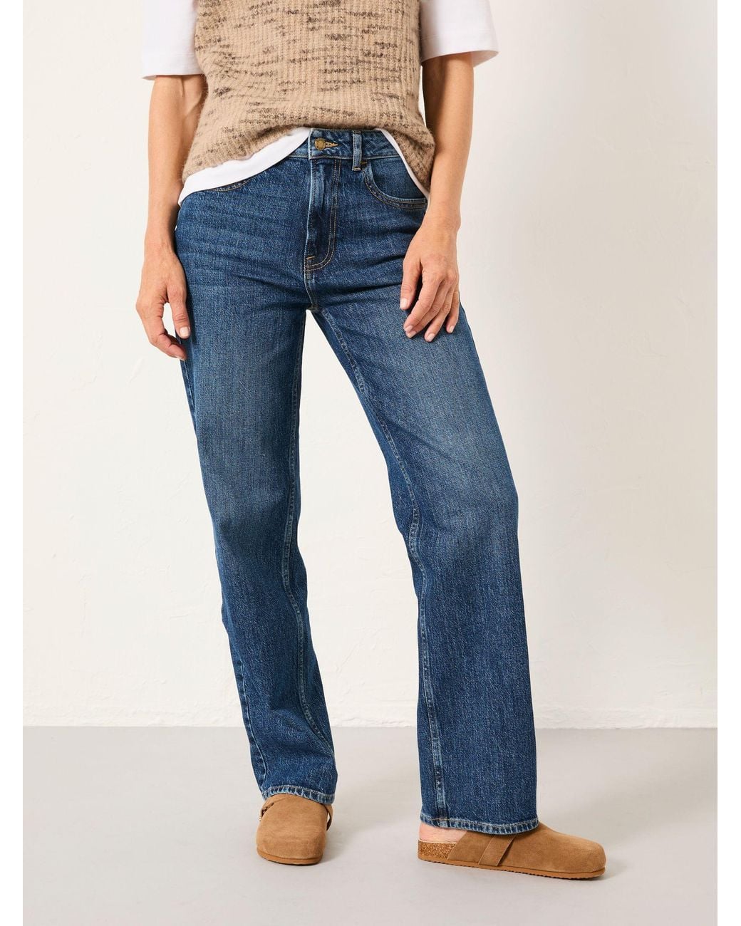 FatFace Blue Filby Petite Relaxed Straight Jeans