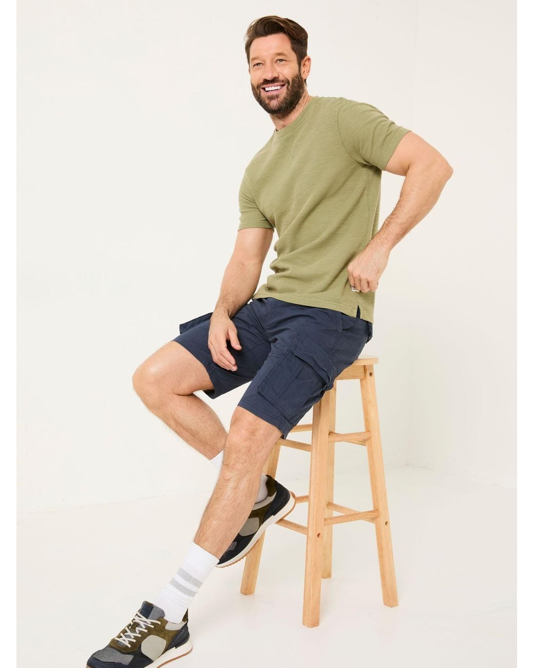 FatFace Green Bude Cargo Shorts for men