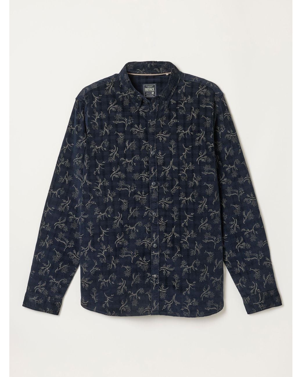 FatFace Blue Long Sleeve Cord Shirt for men