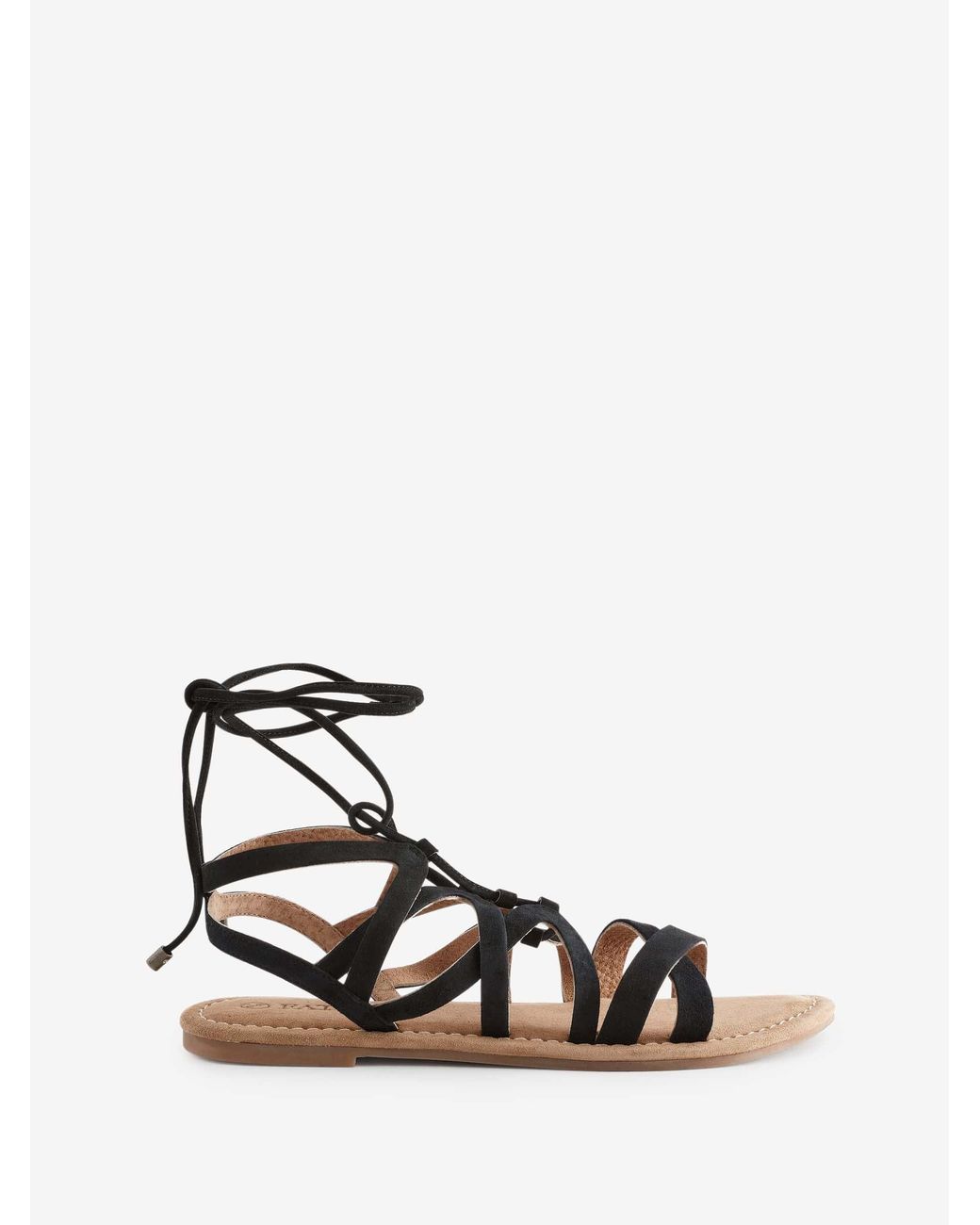 FatFace Black Renna Ghillie Lace Up Sandals