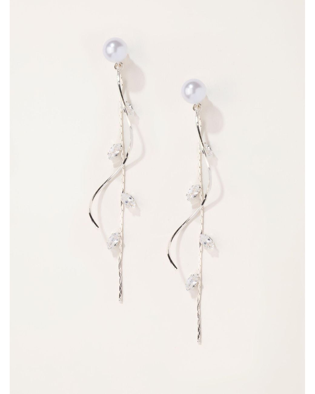 FatFace Natural Faux Pearl Twist Earrings