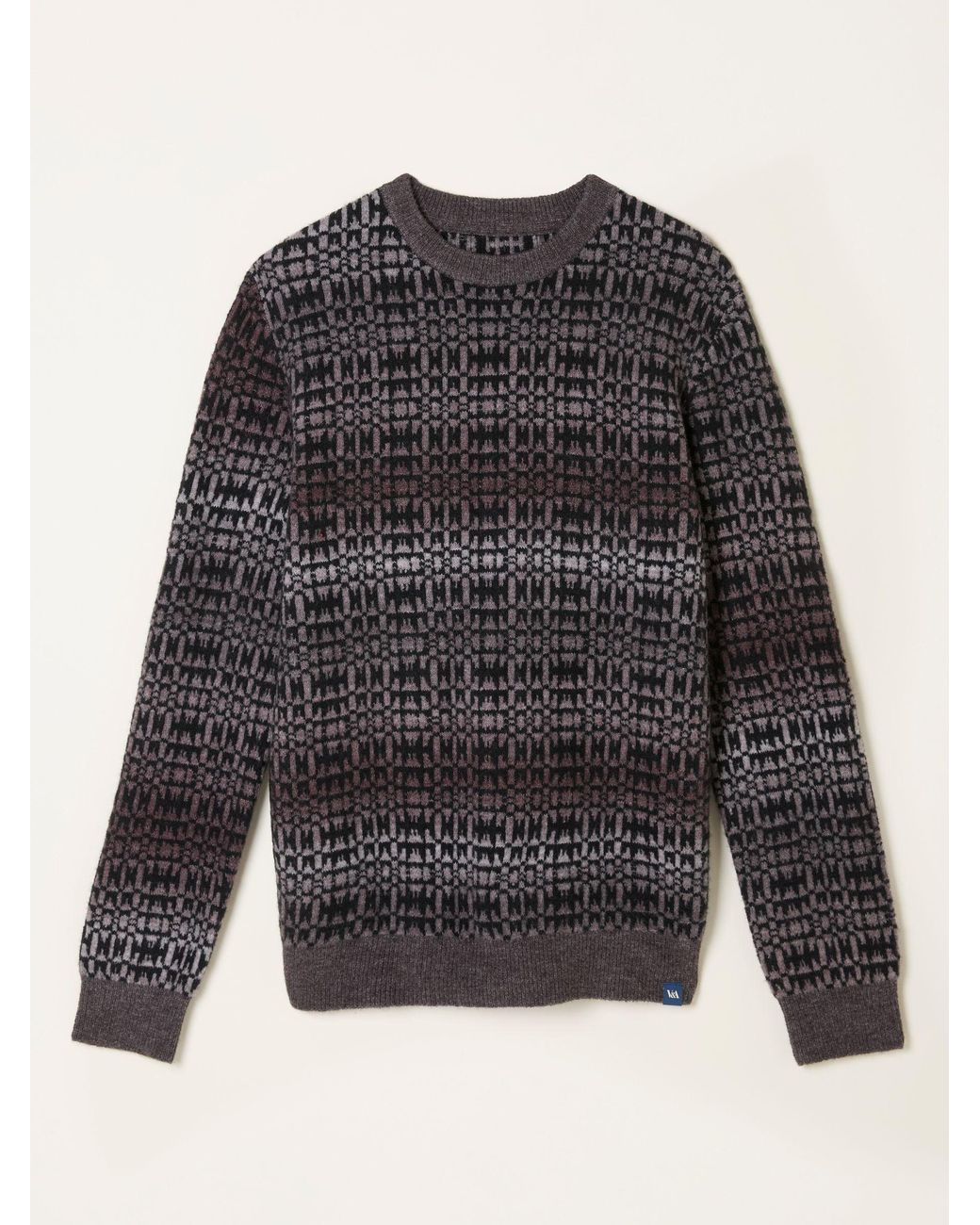 FatFace Natural Blanket Ombre Knitted Crew Neck Jumper for men