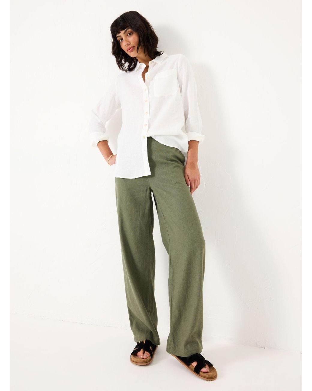 FatFace White Olivia Linen Shirt